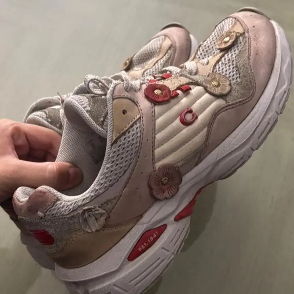 Coach cream pink sneakers